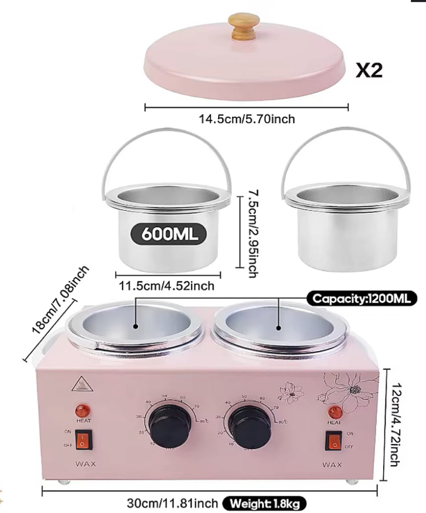 Dual Pot Wax Warmer--Pink