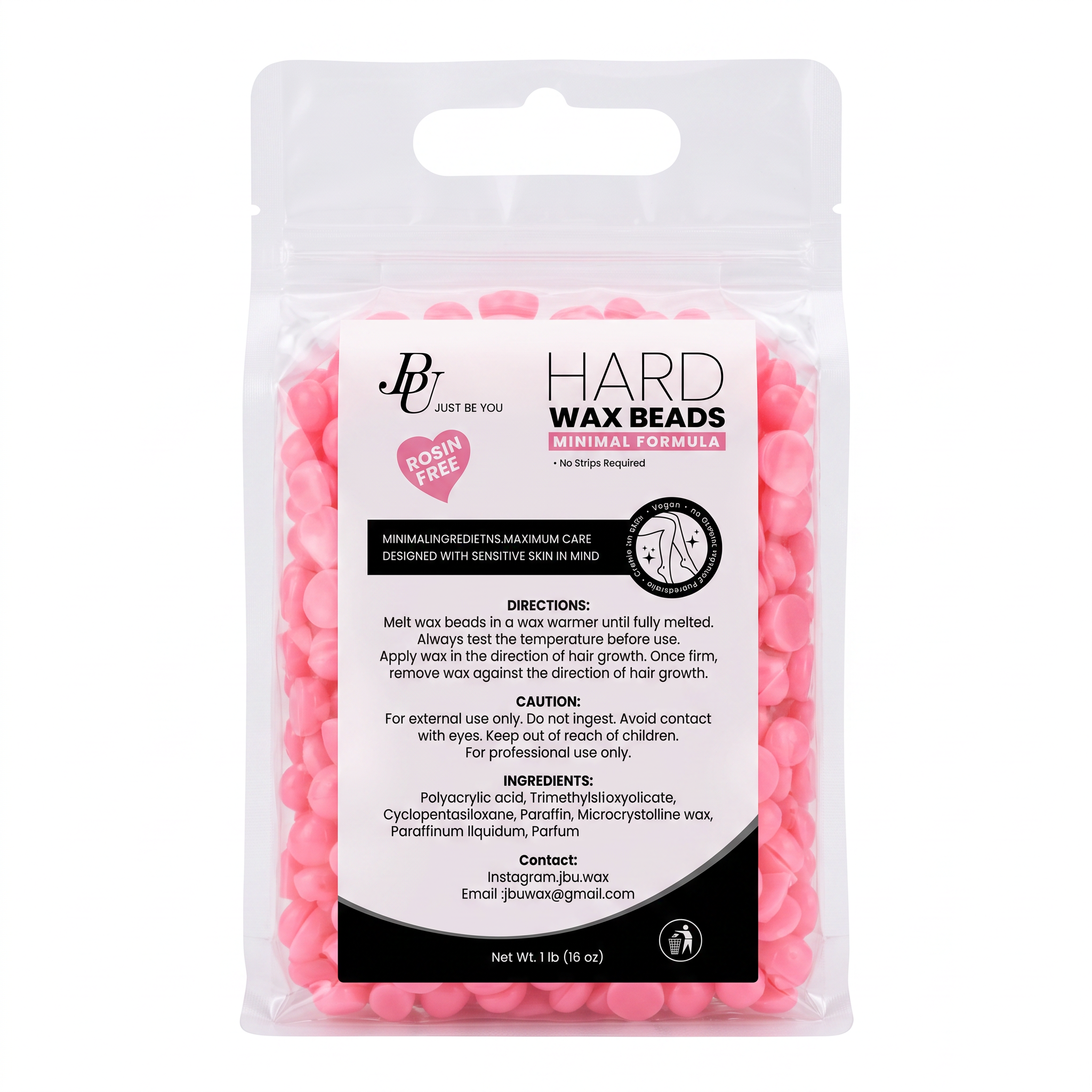 Pink Hard Wax Beads 1 lb |  Rosin-Free