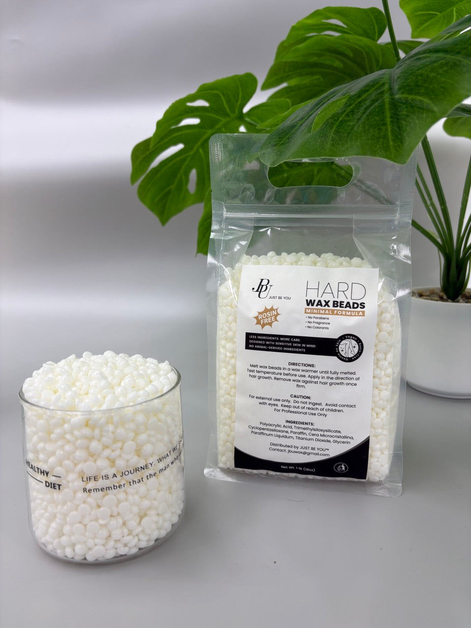 White Hard Wax Beads 1 lb | Sensitive Skin Formula | Rosin-Free