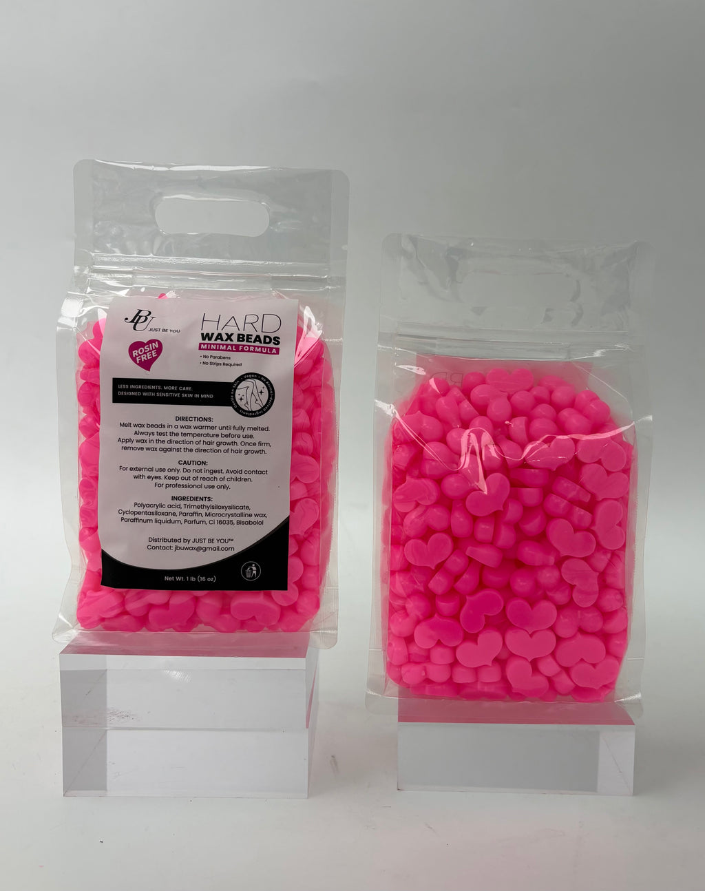 Pink hard wax beads--1 lb