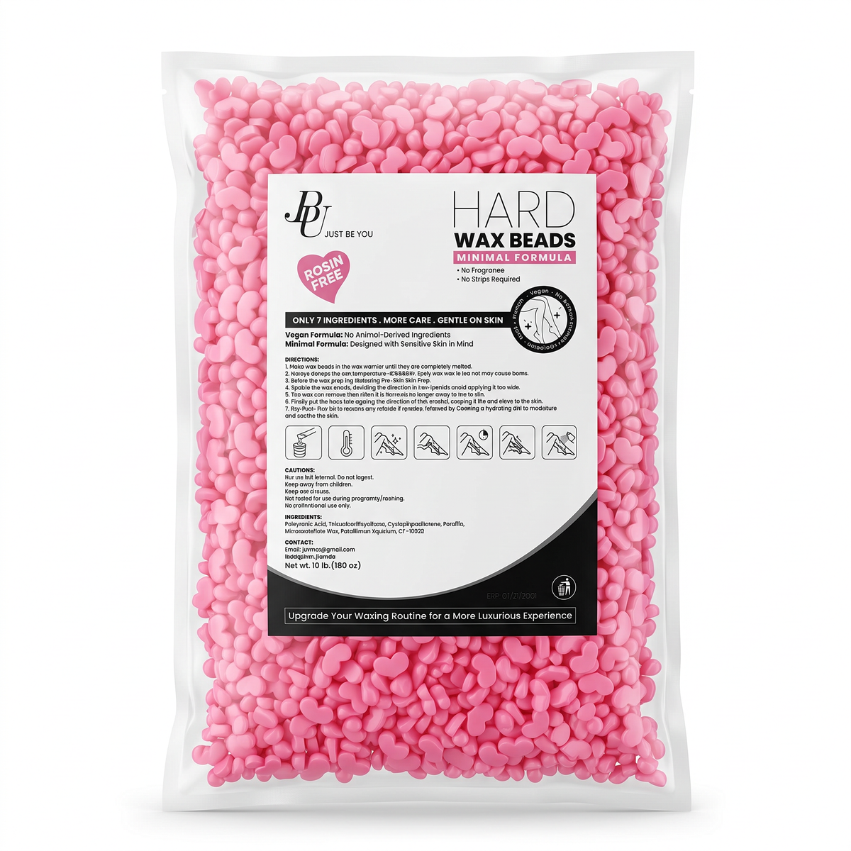 Pink Hard Wax Beads 10 lb |  Rosin-Free | Fragrance-Free