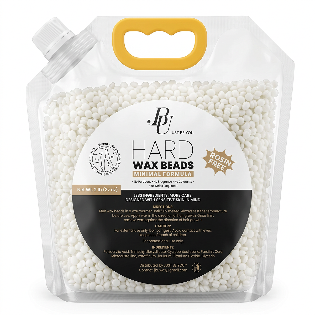 White Hard Wax Beads 2 lb | Sensitive Skin Formula | Rosin-Free